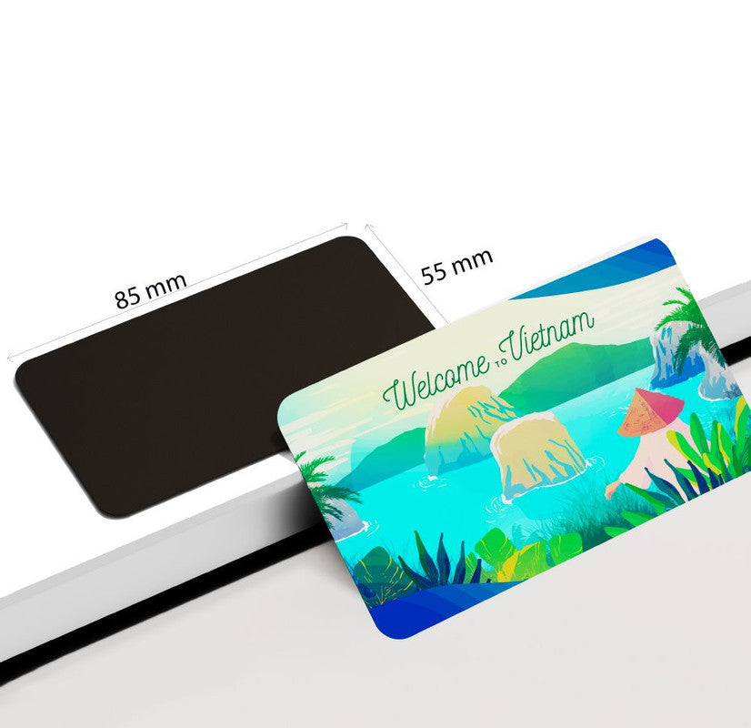 dhcrafts Rectangular Rubber Fridge Magnet / Magnetic Card Multicolor Vietnam D4 Design Pack of 1 (8.6cm x 5.4cm)